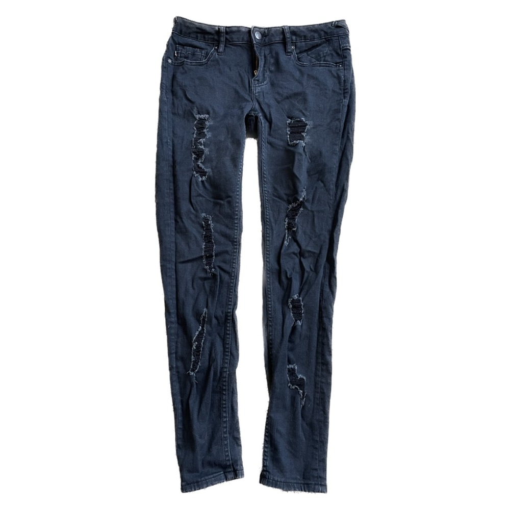 Vigoss Women’s Faded Black Super Distressed “The Jagger” Skinny Jeans Size 26